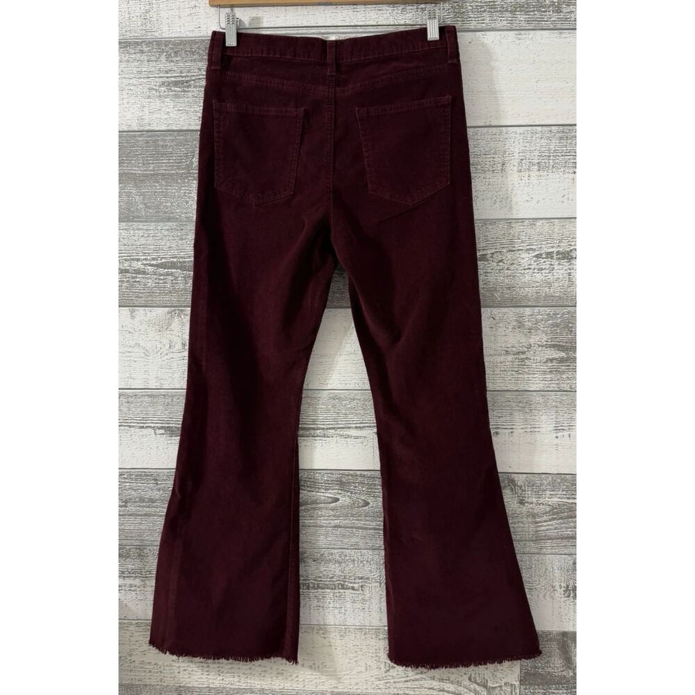 Celebrity Pink Flower Corduroy Flare Jeans Burnt Red Size 11/30 (Fit 30x29) - Picture 2 of 12